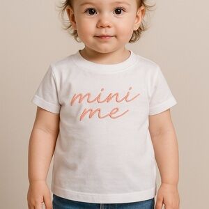 Le Lā Lō Kids “Mini Me” White Graphic Tee Toddler Girl 2T